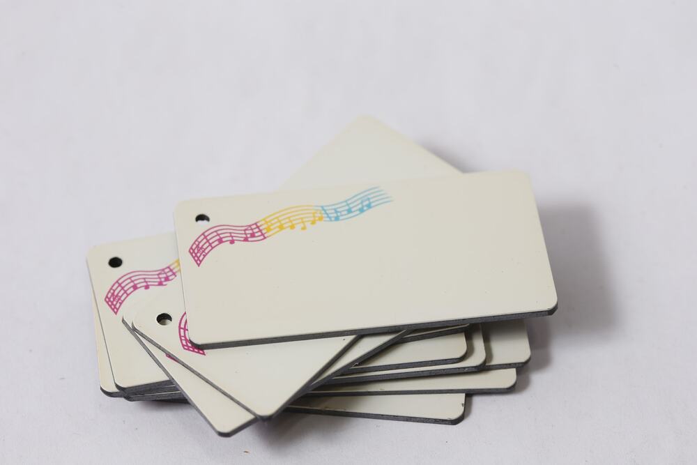 Music Notes Name Tag Lot Keychain ID Tag Gym Bag Tag Label ~ 260514-WH 1365